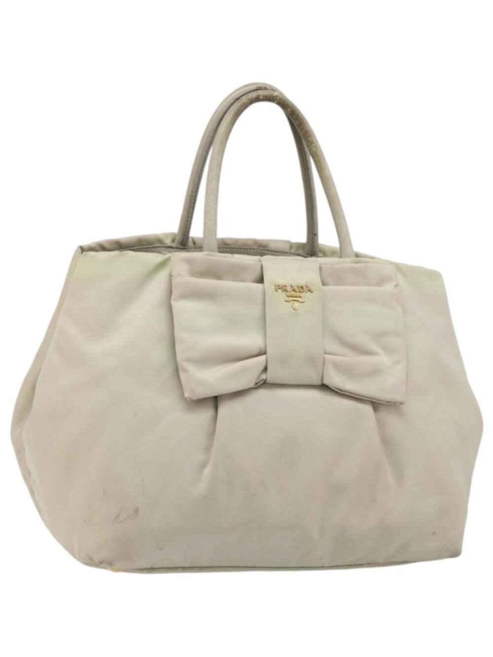 PRADA Tote Bag Nylon Gray Gold